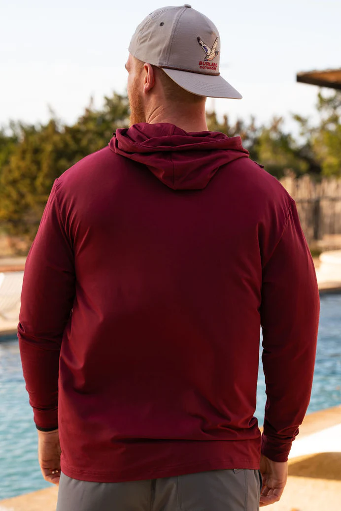 maroon performance hoodie