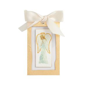Front Angel Gold Painted Ornament