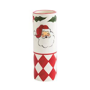 Santa Painted Stem Vase