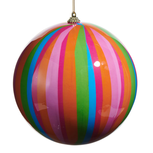 6" Multi Stripe Ball Ornament