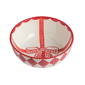 Red Check Bow Bowl
