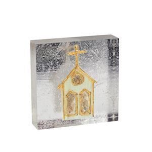 Church Acrylic Block Silver and Gold