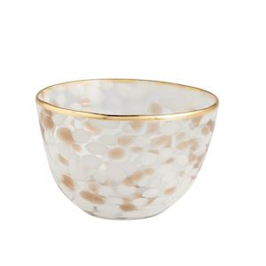 White and Gold Tortoise Dip Bowl