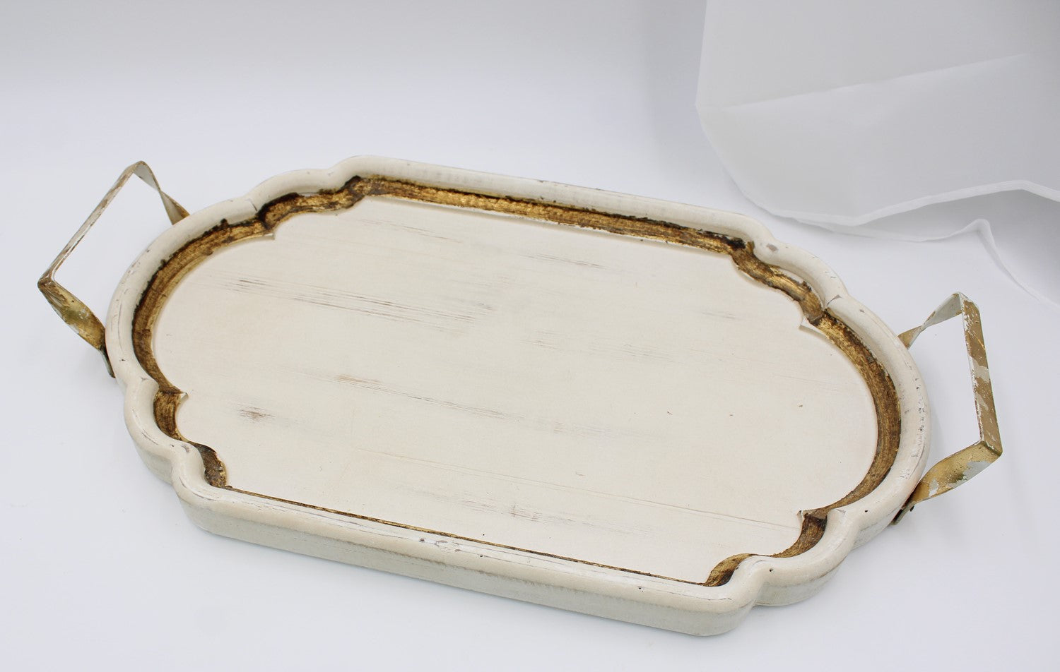 white wood tray