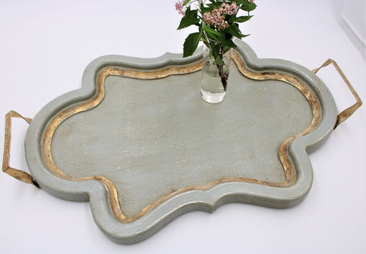 gray wood tray