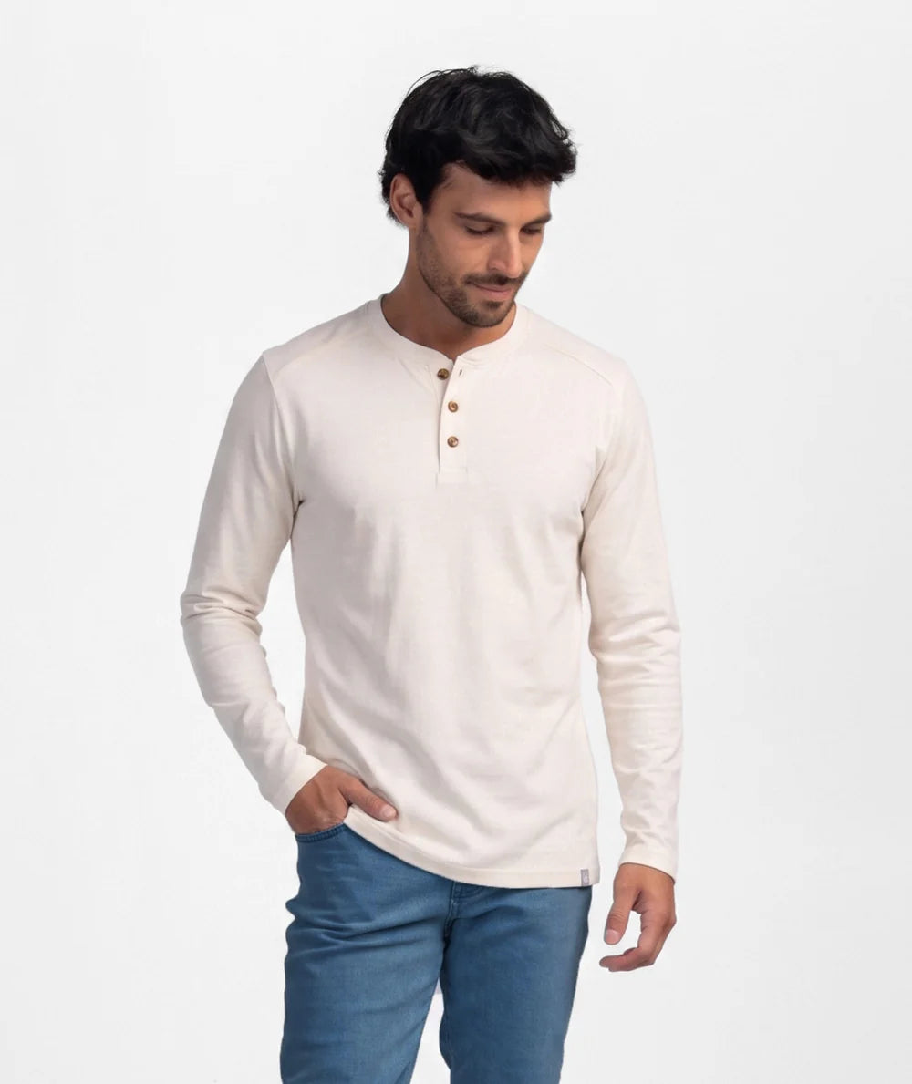 Oatmeal Max Comfort Henley LS