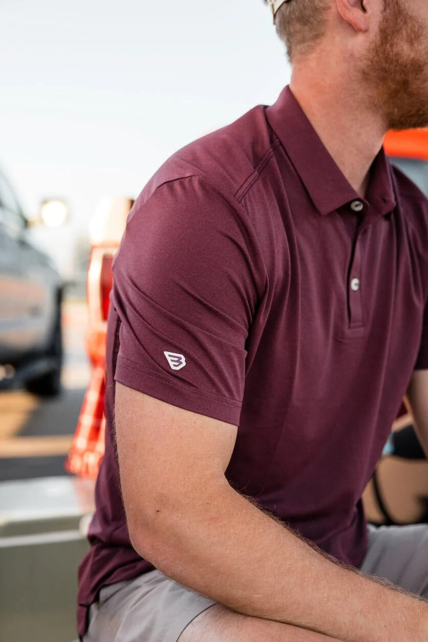 heather maroon polo