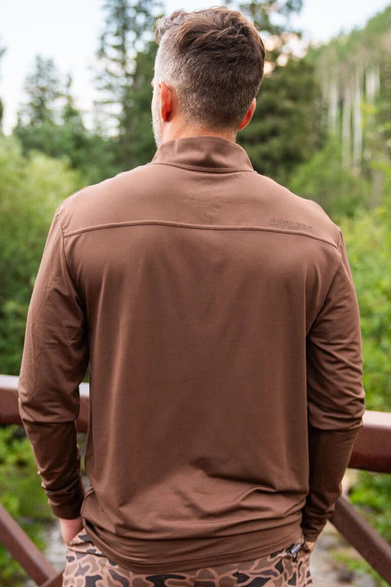 heather brown quarter zip