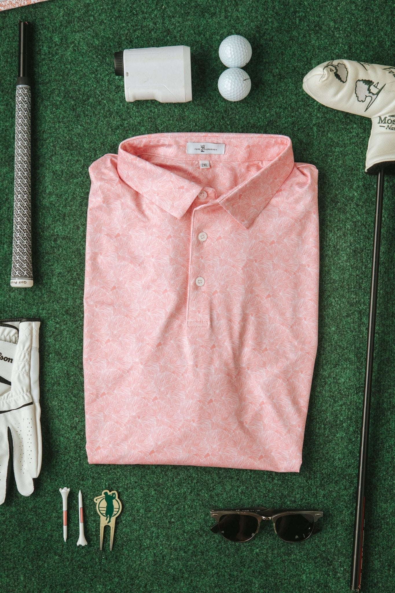 peach fade polo