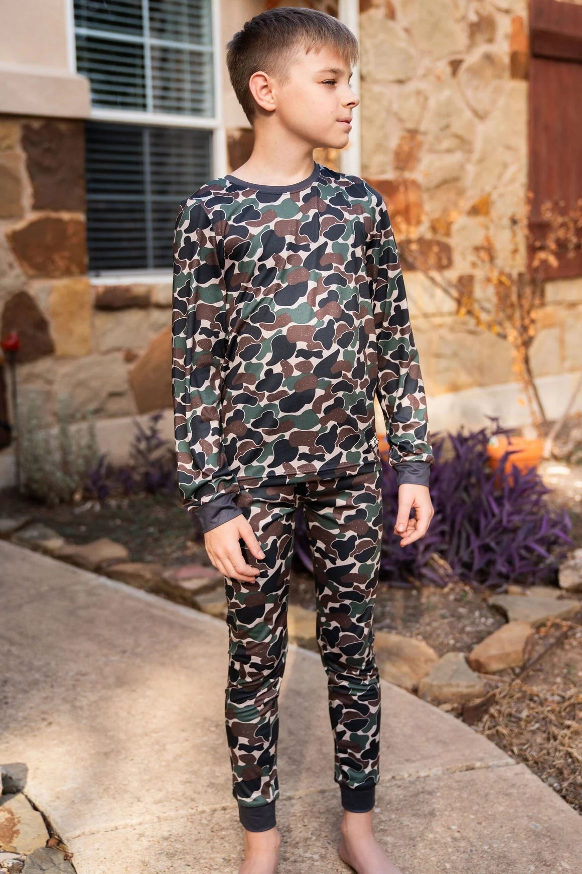 throwback camo pajama set