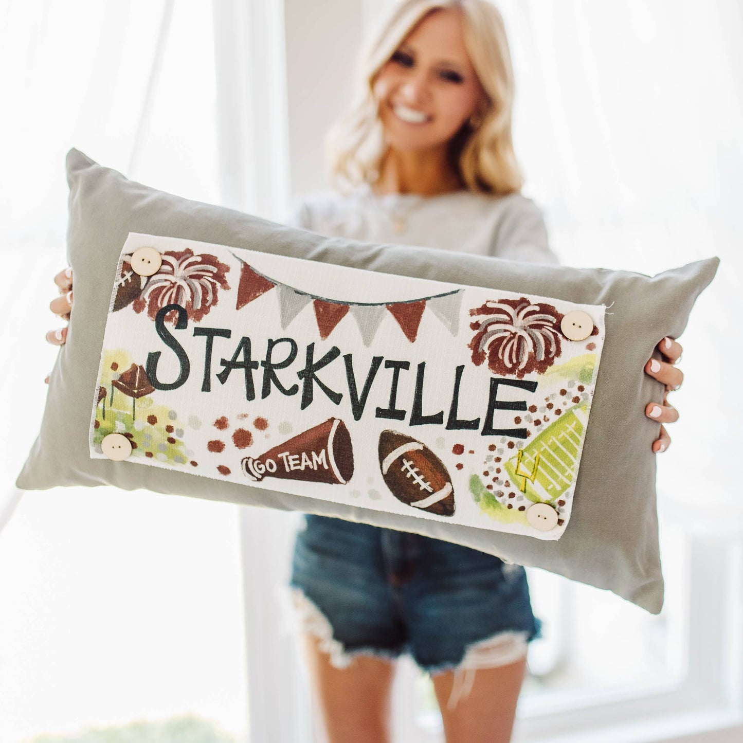 Gameday "Starkville City Cheer" Pillow Swap