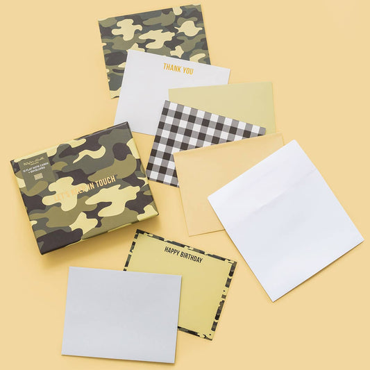 Camo + Gingham Boxed Greeting Cards