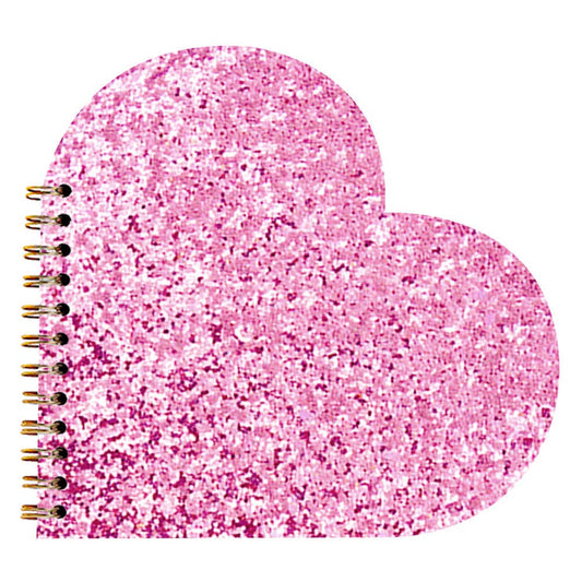 Notebook | Pink Glitter Heart Shaped Notebook